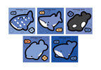 Giant Whale Friends Sticker Pack (Removable, 5 stickers)