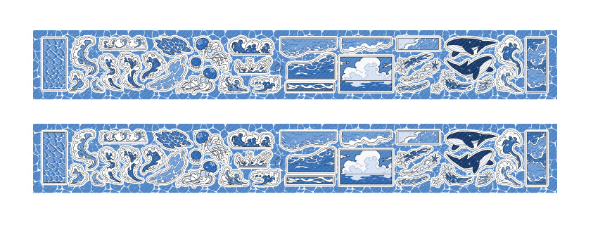 Shimmering Sea Kiss-Cut Tape