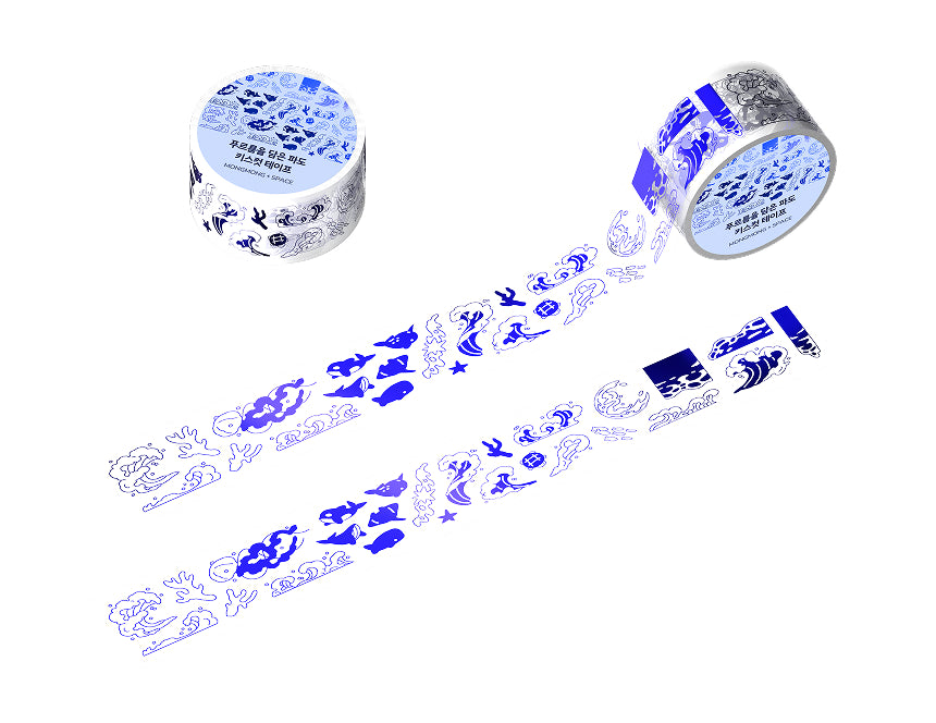Deep Blue Wave Kiss-Cut Tape