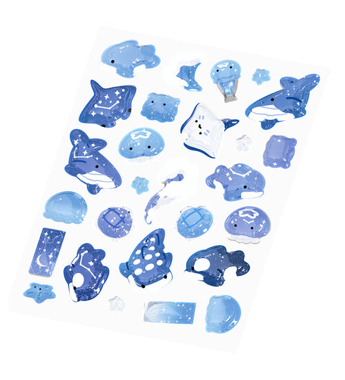 Bong Bong Blue Moonlight Friends 3D Sticker