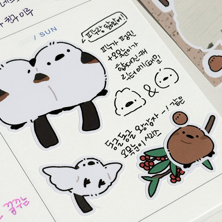 Fluffy Long-Tailed Tit Sticker