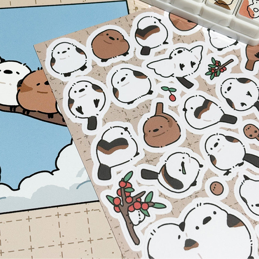 Fluffy Long-Tailed Tit Sticker