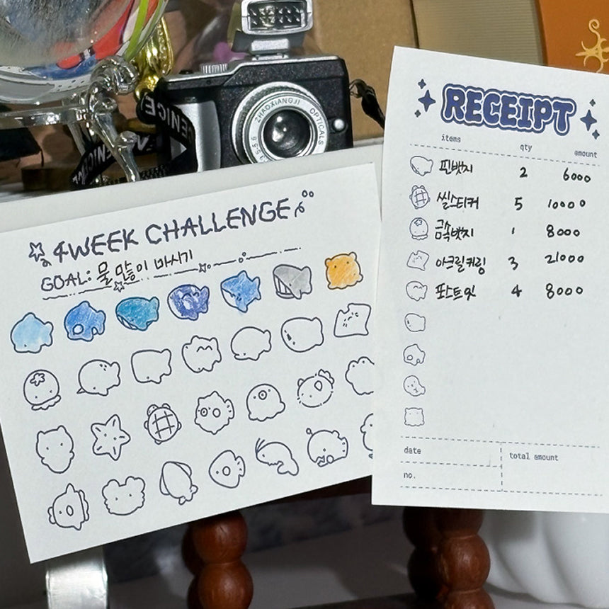 Sea Friends 4-Week Challenge Sticky Memo Pad (50 Sheets)