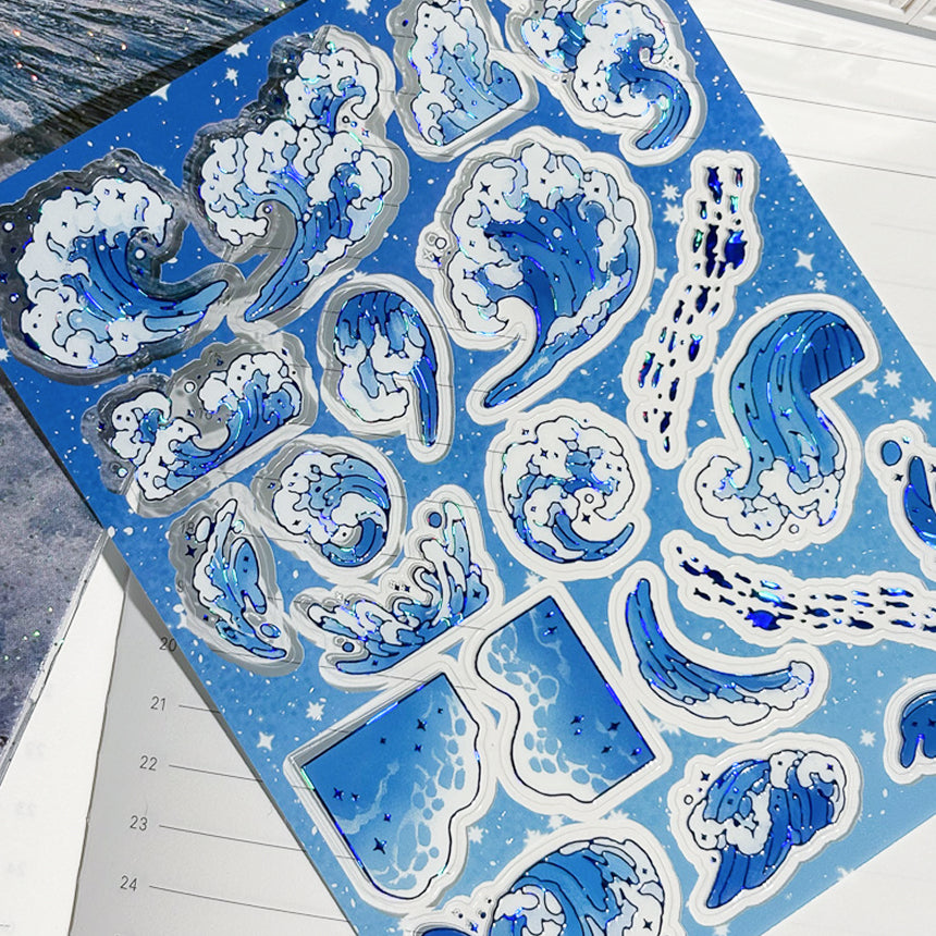 Shattered Waves Sticker