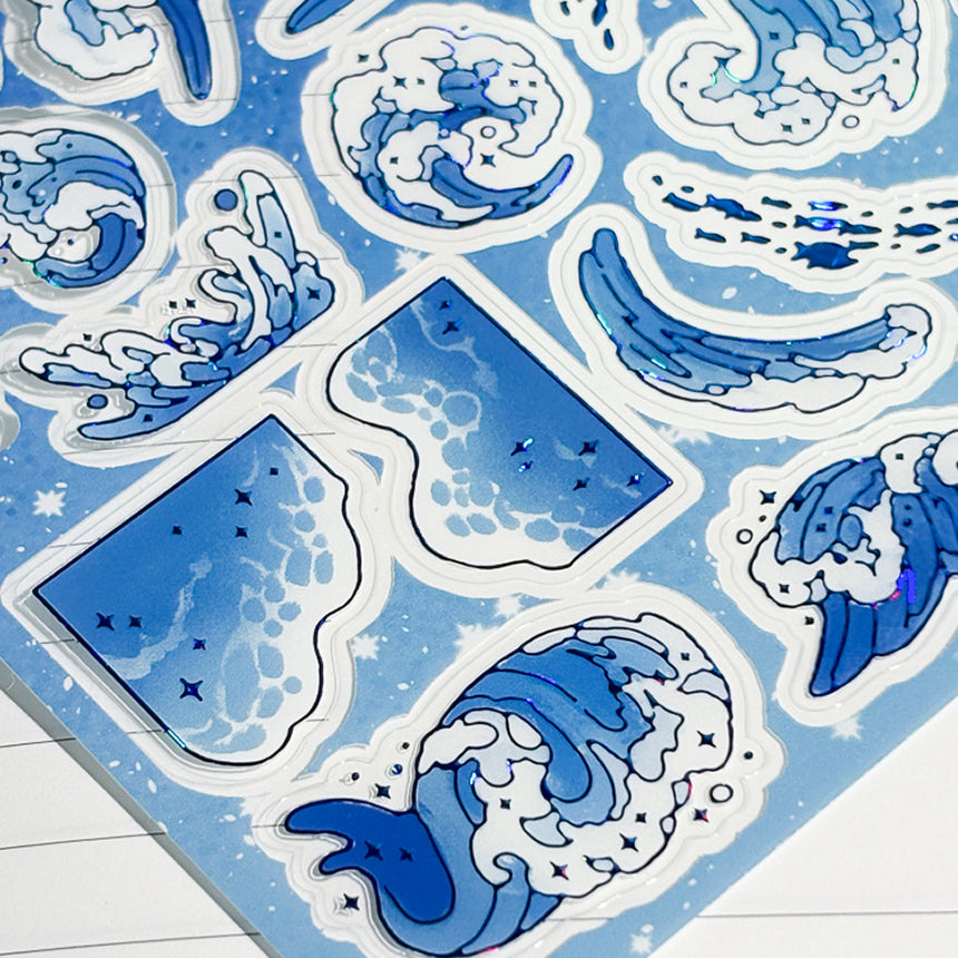 Shattered Waves Sticker