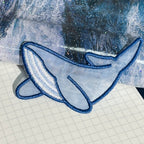 Swimming Whale Fabric Bookmark