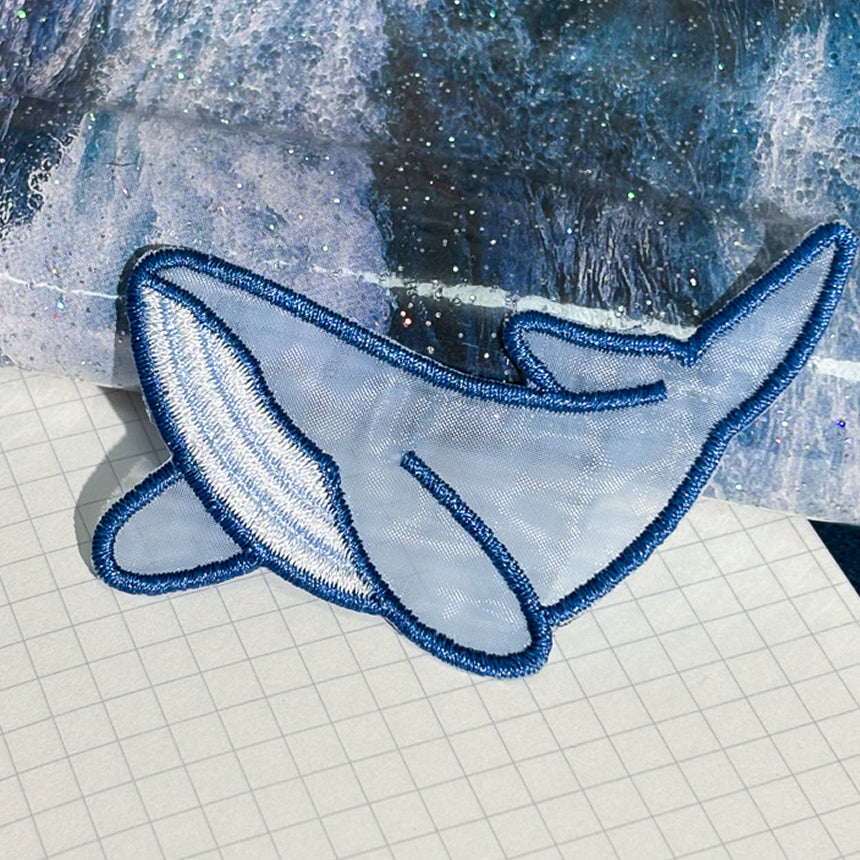 Swimming Whale Fabric Bookmark