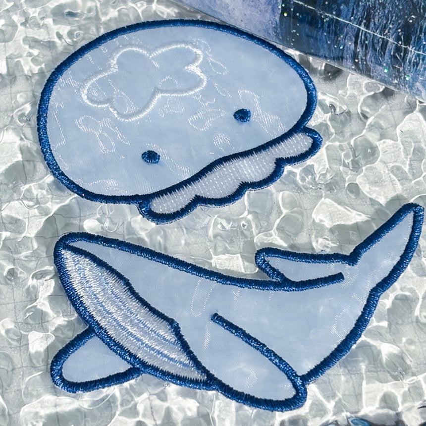 Floating Jellypi and Swimming Whale Fabric Bookmarks
