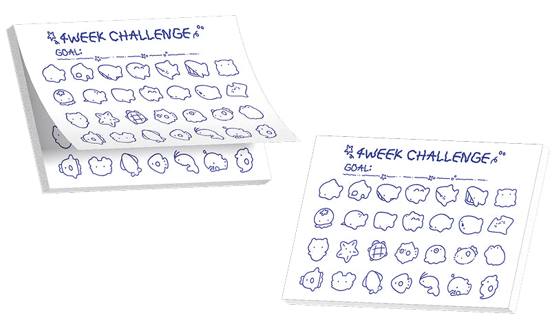 Sea Friends 4-Week Challenge Sticky Memo Pad (50 Sheets)