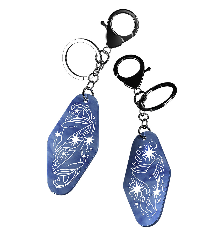 Blue Meteor Light Acrylic Keychain