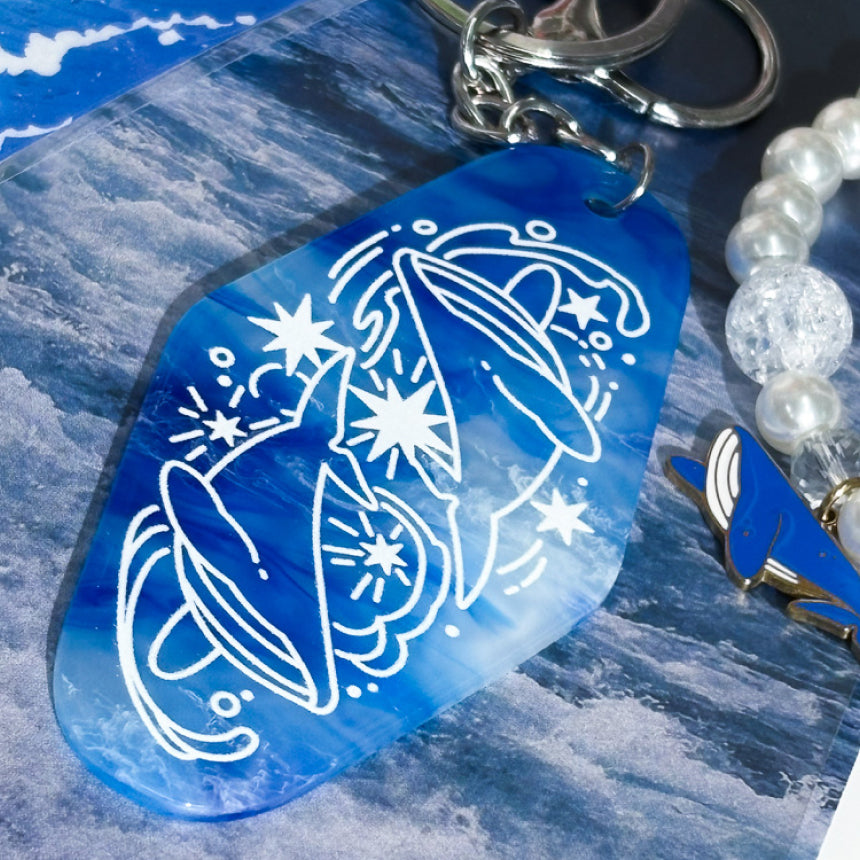 Blue Meteor Light Acrylic Keychain