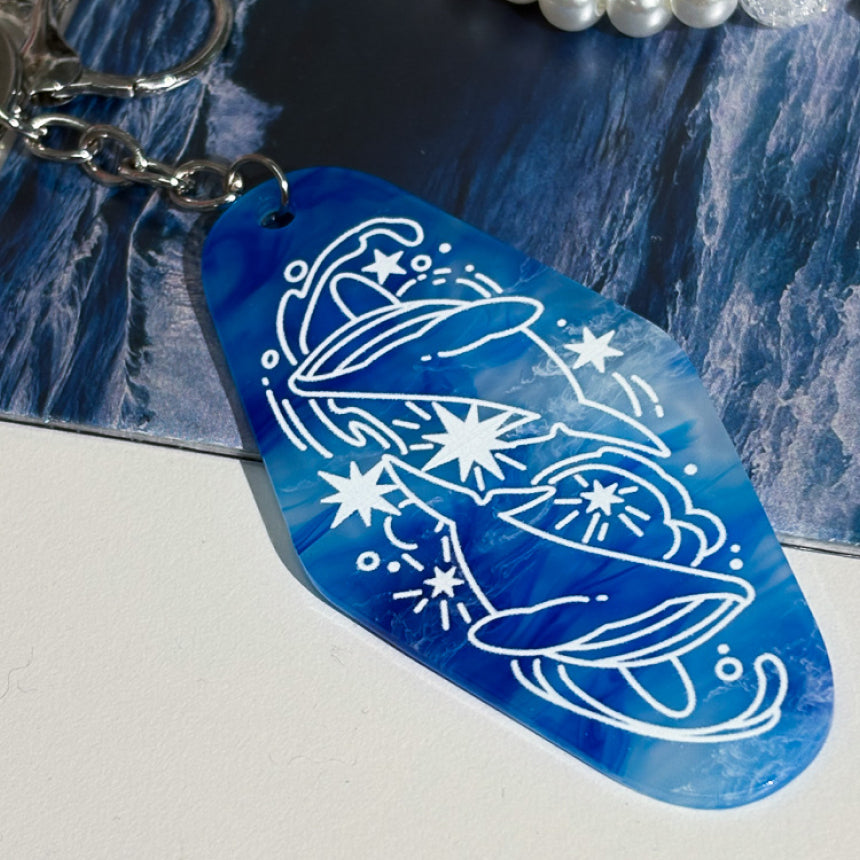 Blue Meteor Light Acrylic Keychain