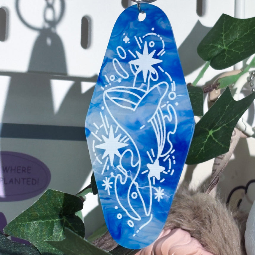 Blue Meteor Light Acrylic Keychain
