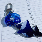Blue Wave Whale Furin Acrylic Keychain