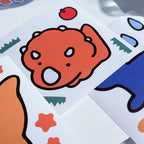 Giant Dino Friends Sticker Pack (Removable, 5 stickers)