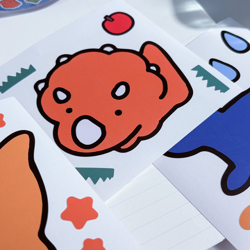 Giant Dino Friends Sticker Pack (Removable, 5 stickers)